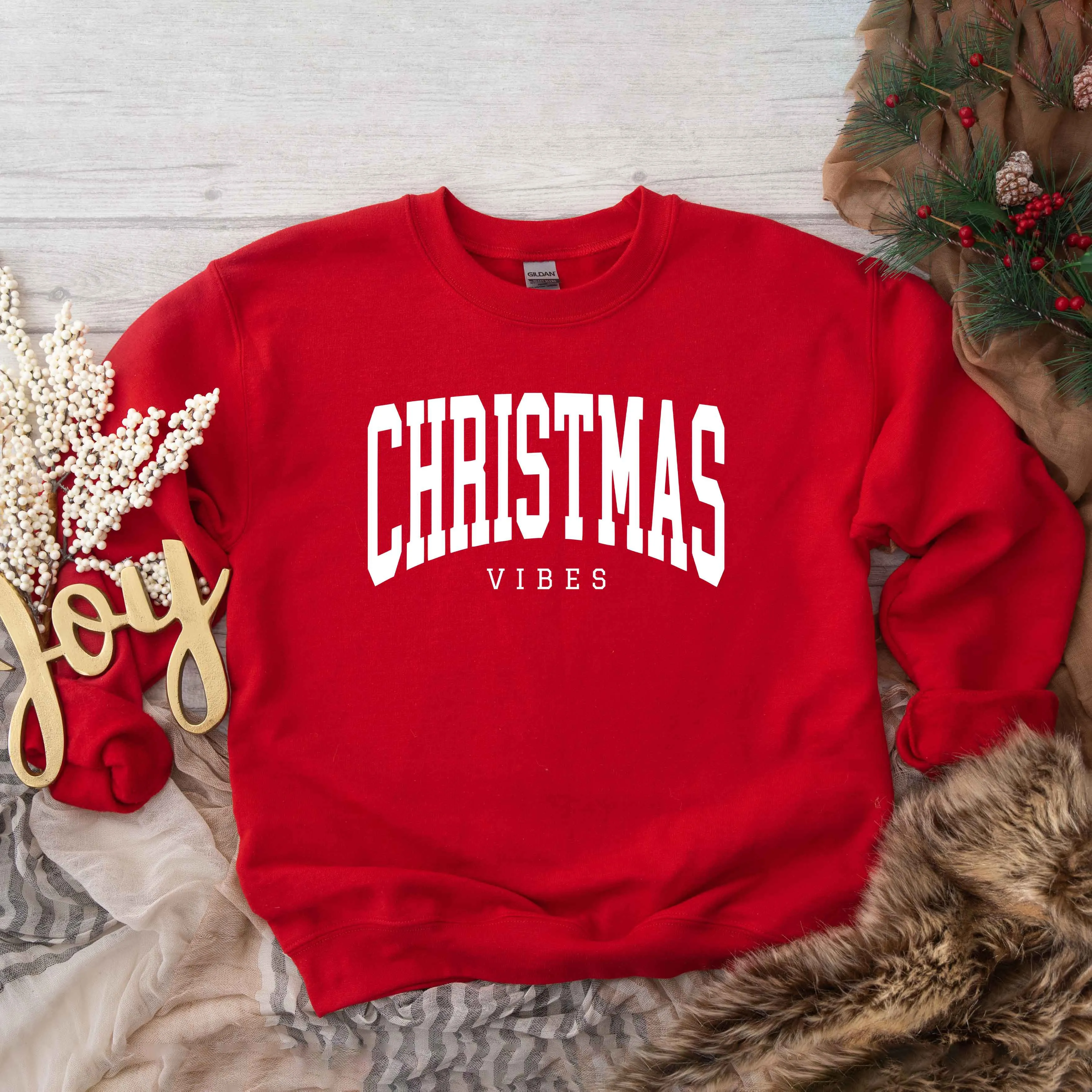 Christmas Vibes Varsity  | Sweatshirt