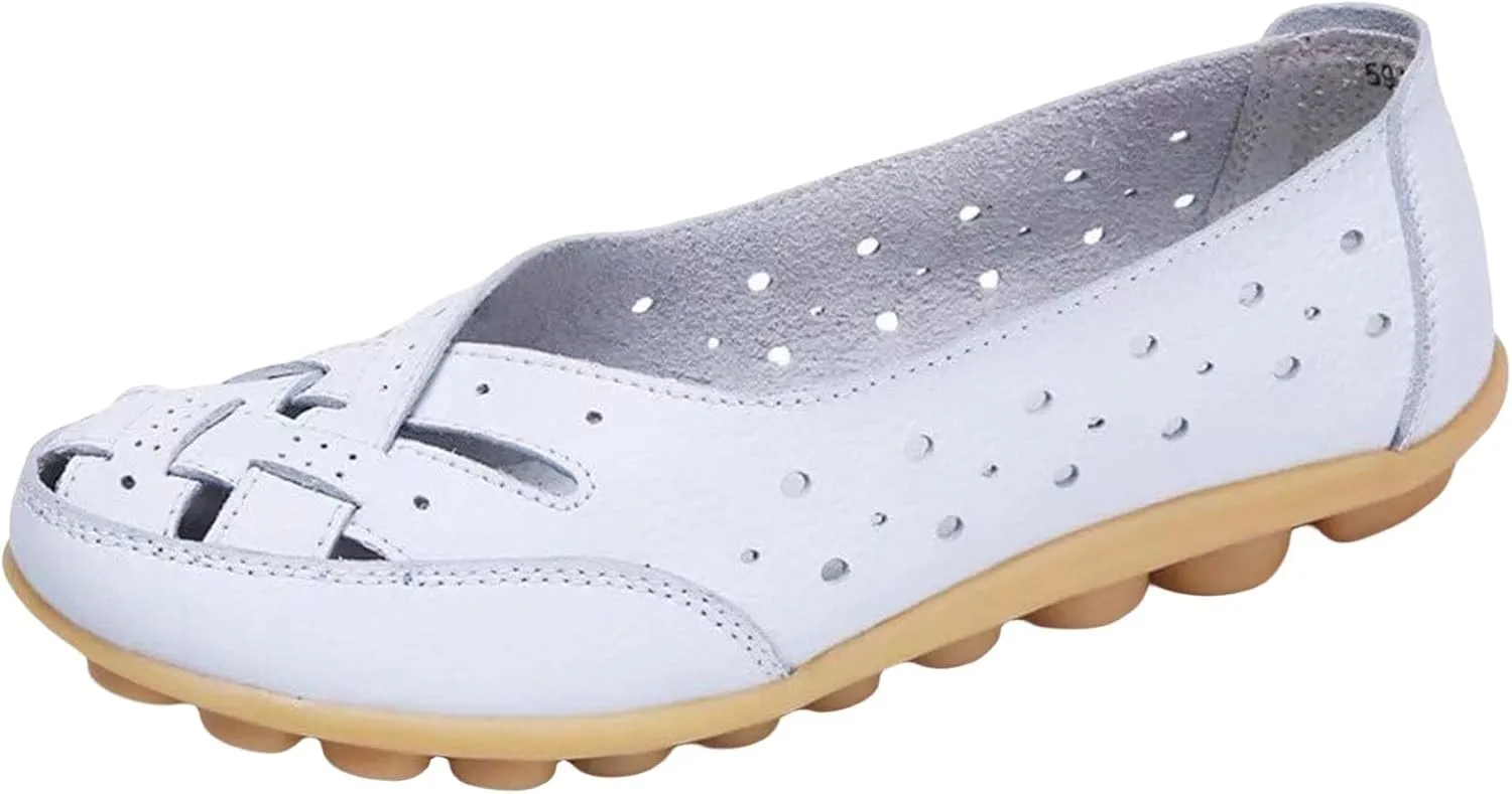 Closed Toe Sandals Women Hollow Comfortable Flats Dressy Wide Width Walking Shoes Outdoor Casual Beach Slide Slippers