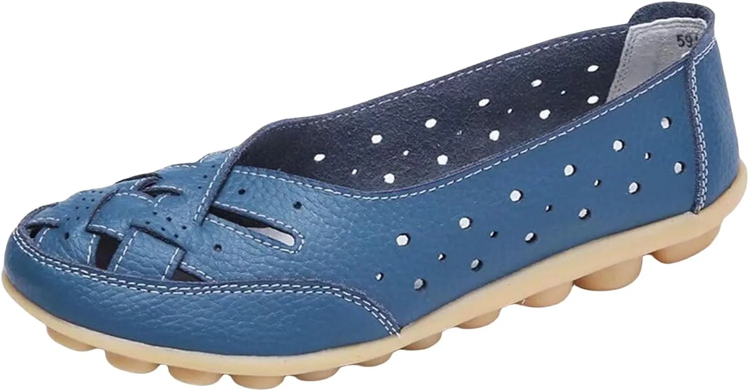 Closed Toe Sandals Women Hollow Comfortable Flats Dressy Wide Width Walking Shoes Outdoor Casual Beach Slide Slippers