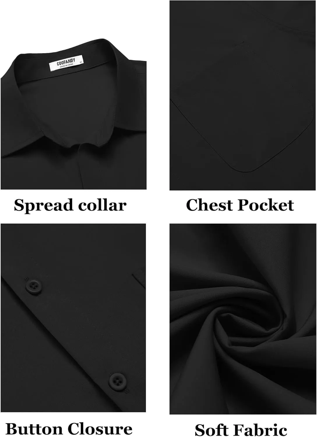 COOFANDY Mens Short Sleeve Button Down Shirts Casual Dress Shirt Untucked Shirts with Pocket
