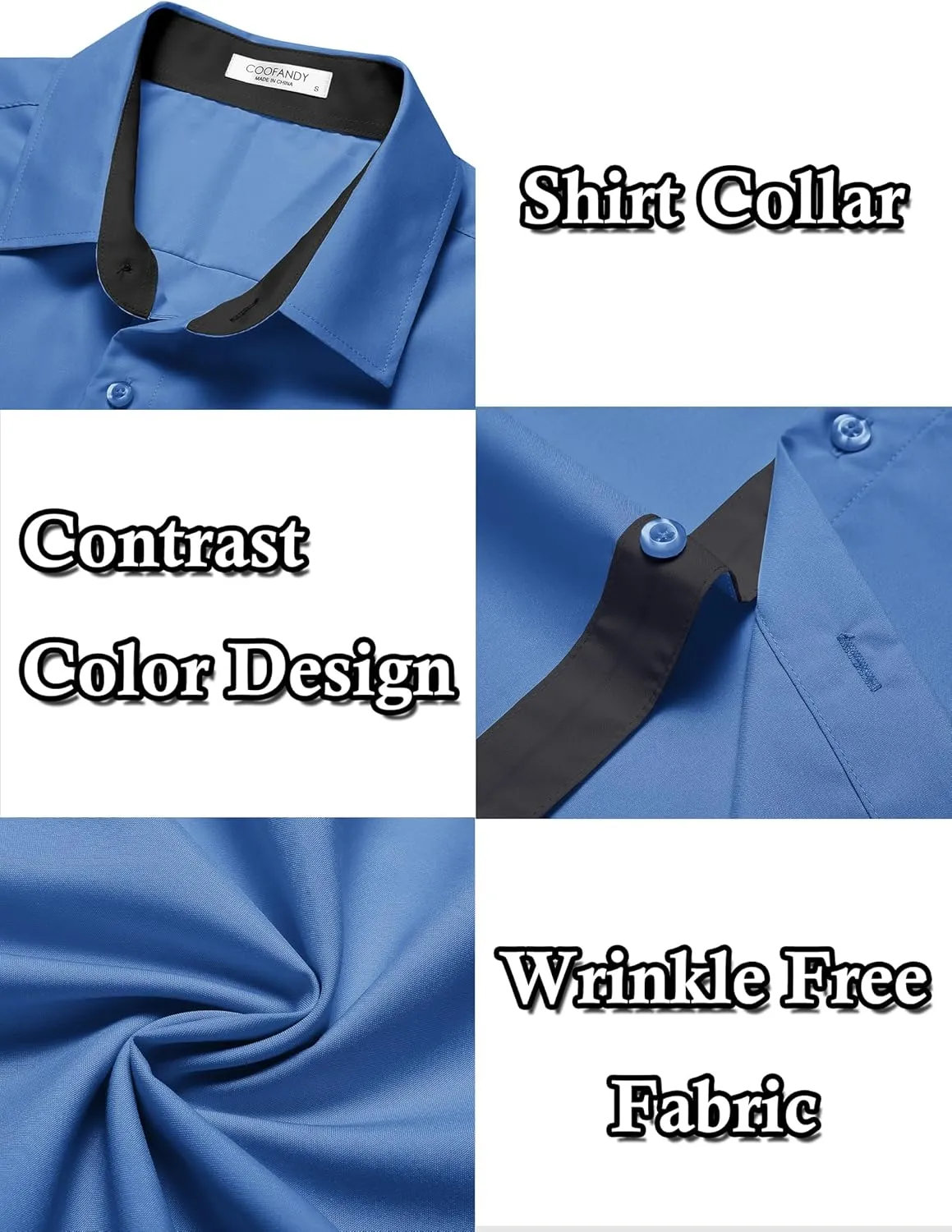COOFANDY Men's Wrinkle Free Business Dress Shirts Short Sleeve Button Down Shirts
