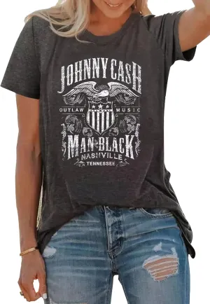 Country Music Tshirt for Women Vintage Nashville Tennessee Graphic Shirts Music Lovers Summer Vacation Top Shirt Tee