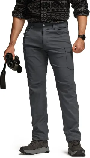 CQR Men's Cool Flex Tactical Pants, Water Resistant Lightweight Stretch Cargo Work Hiking Pants