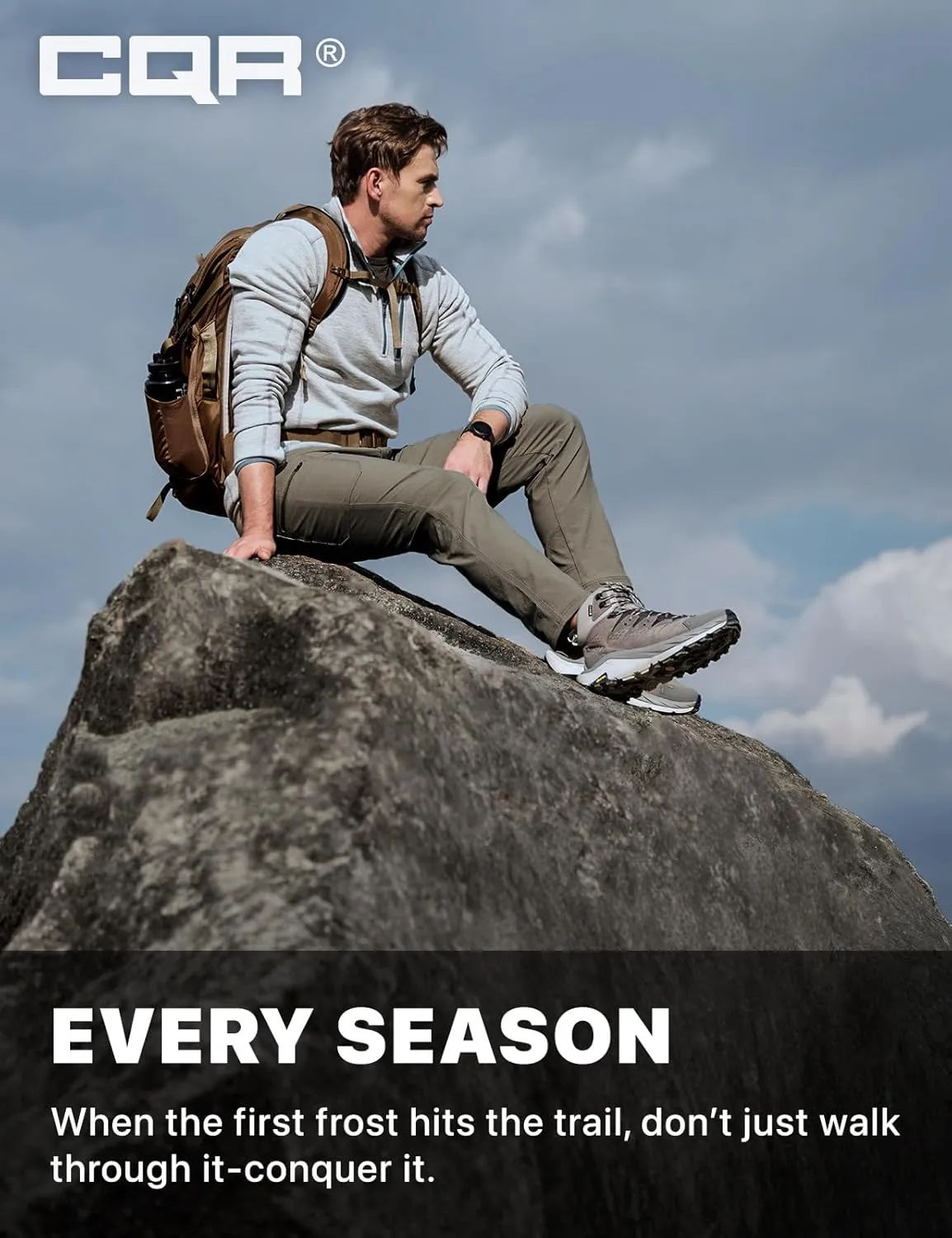 CQR Men's Cool Flex Tactical Pants, Water Resistant Lightweight Stretch Cargo Work Hiking Pants