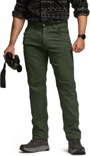 CQR Men's Cool Flex Tactical Pants, Water Resistant Lightweight Stretch Cargo Work Hiking Pants