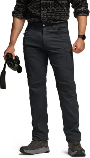 CQR Men's Cool Flex Tactical Pants, Water Resistant Lightweight Stretch Cargo Work Hiking Pants