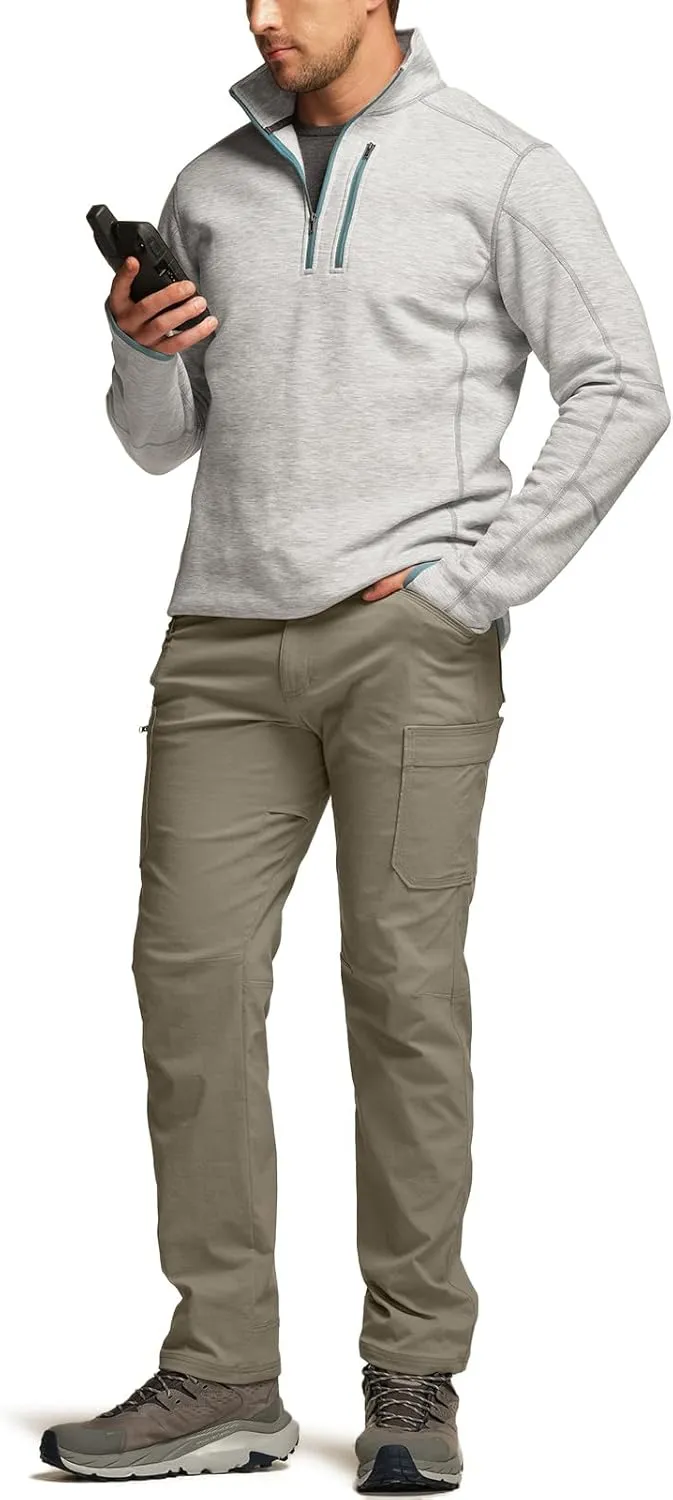 CQR Men's Cool Flex Tactical Pants, Water Resistant Lightweight Stretch Cargo Work Hiking Pants