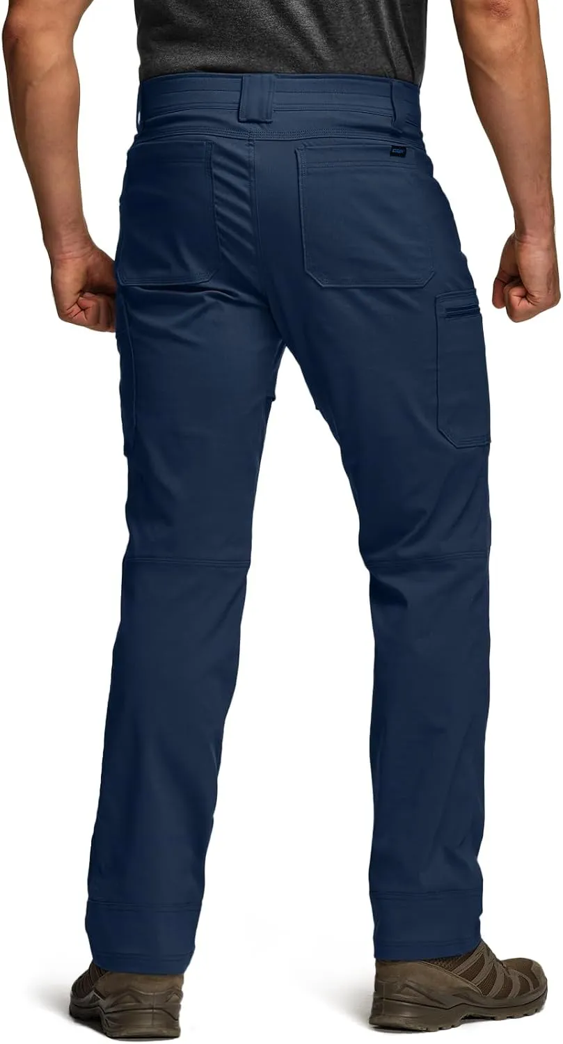 CQR Men's Cool Flex Tactical Pants, Water Resistant Lightweight Stretch Cargo Work Hiking Pants