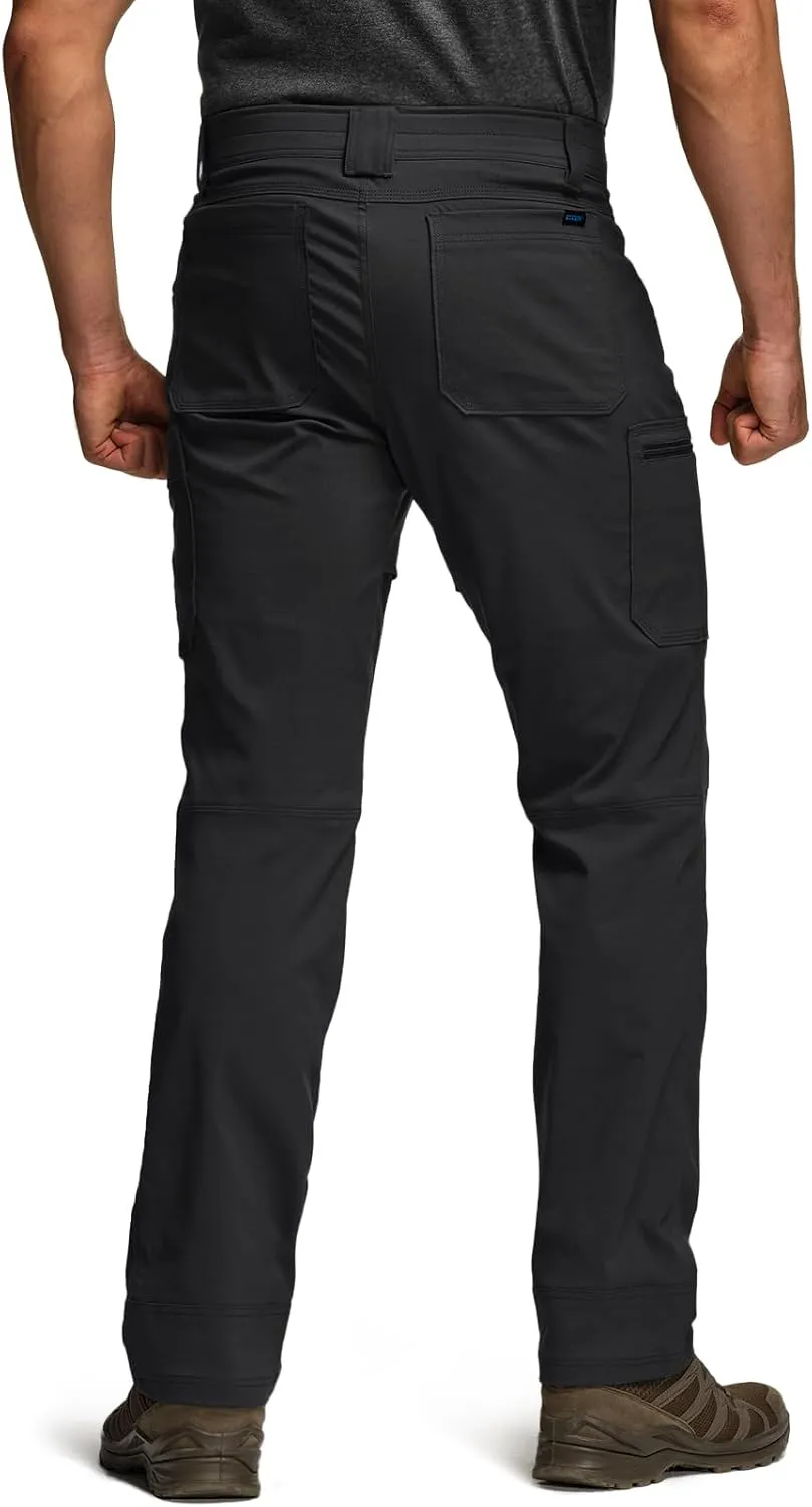 CQR Men's Cool Flex Tactical Pants, Water Resistant Lightweight Stretch Cargo Work Hiking Pants
