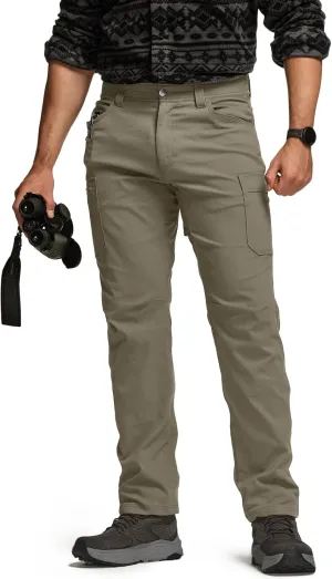 CQR Men's Cool Flex Tactical Pants, Water Resistant Lightweight Stretch Cargo Work Hiking Pants