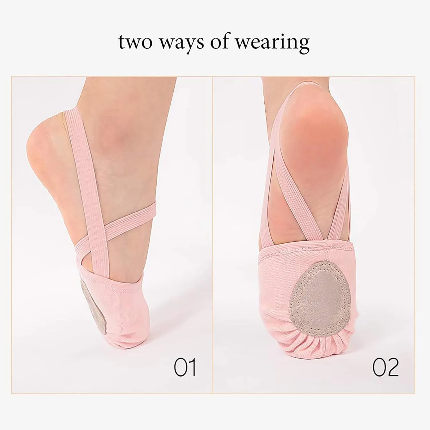 Dance Shoes Half Sole Ballet Canvas Pirouette Shoes for Women/Men and Girls/Boys