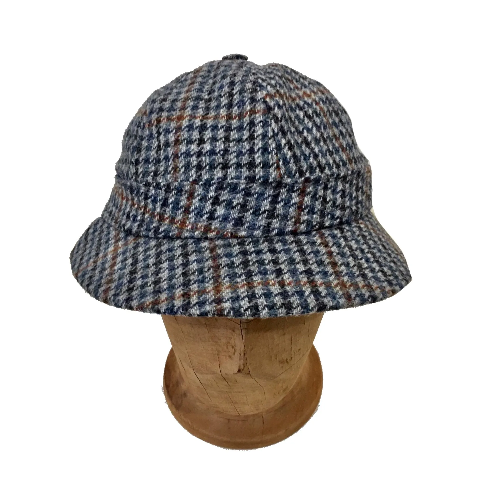 English Grey Wool Tweed Deer Stalker Hat, Size XL