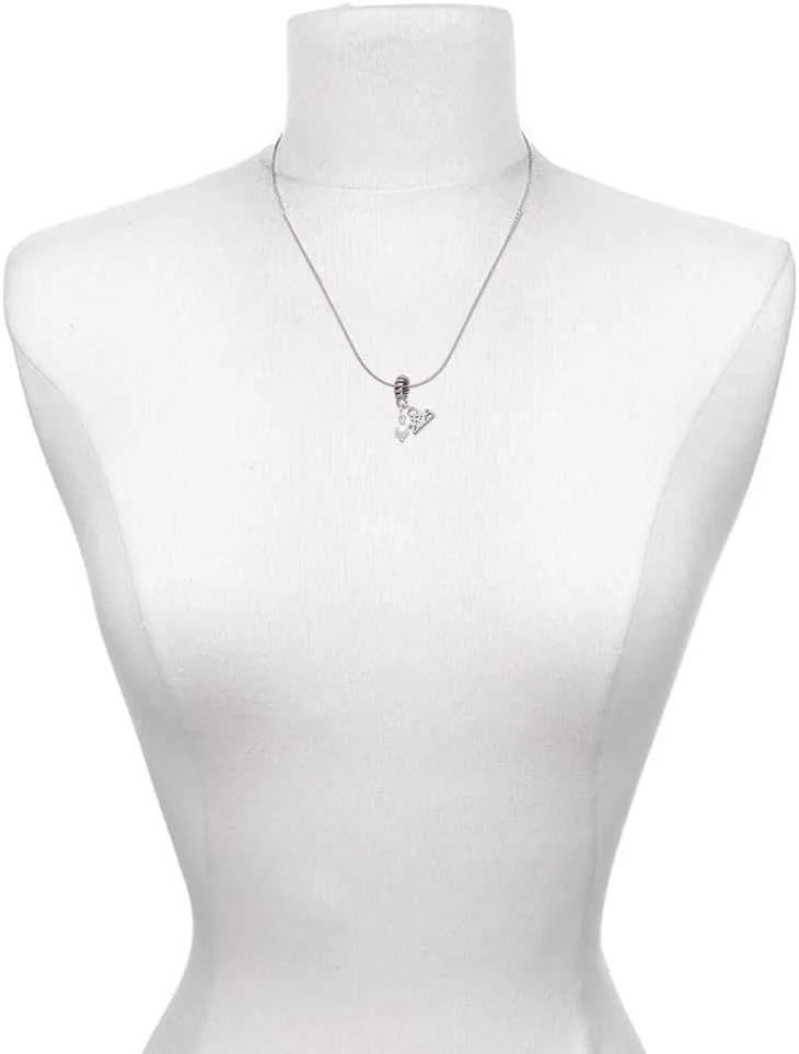 Delight Jewelry Plated 6mm Glass Imitation Pearl Bead Drop - Silver-tone Rope Charm Bead Dangle with Mini 2025