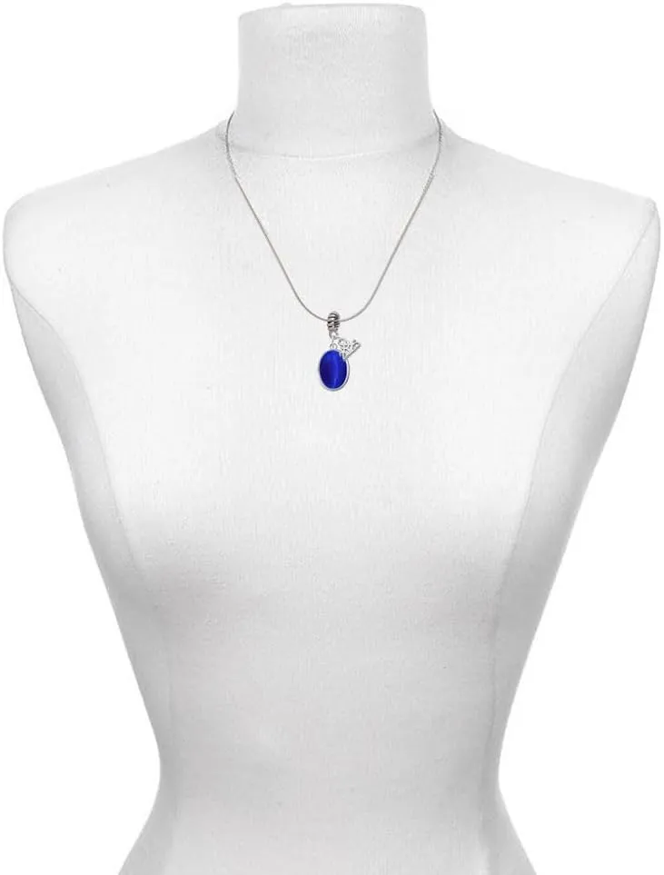 Delight Jewelry Silvertone Small Oval Cabochon - Silver-tone Rope Charm Bead Dangle with Mini 2025