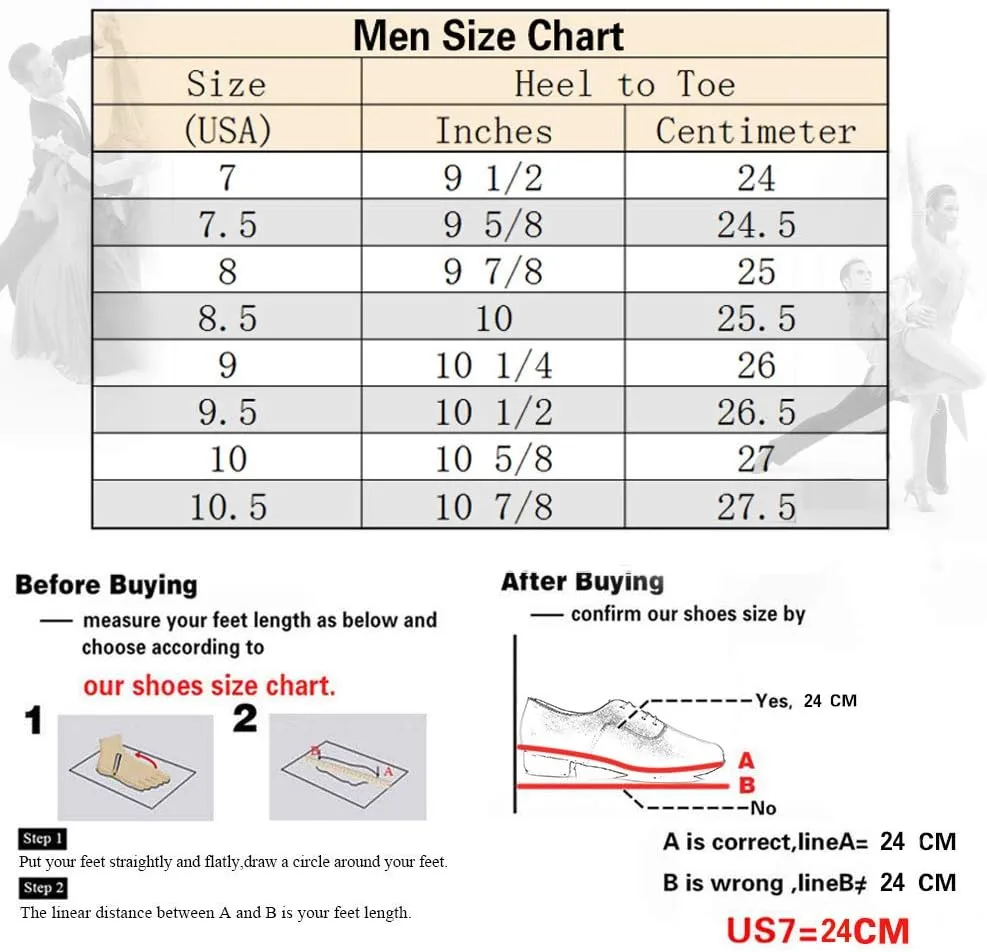 DKZSYIM Men's Latin Dance Shoes Professional Ballroom Tango Waltz Performance Standard Modern Dancing Shoes,Model Men Shoes