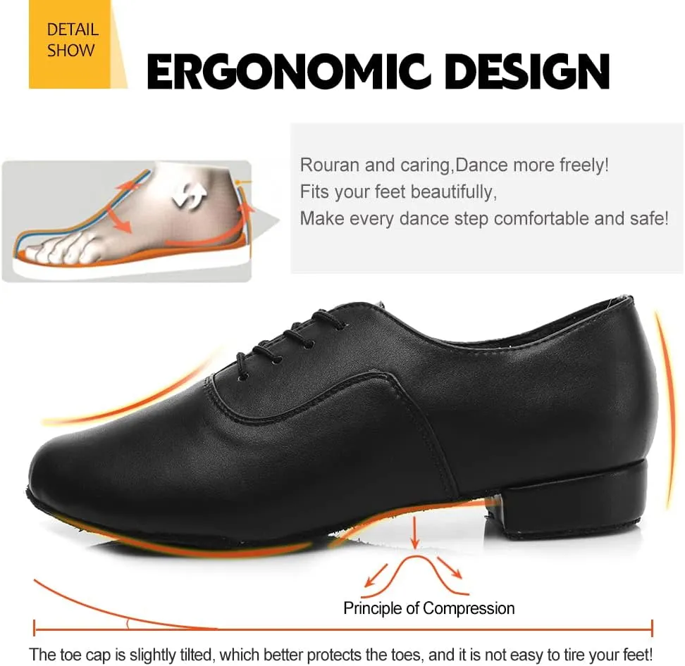 DKZSYIM Men's Latin Dance Shoes Professional Ballroom Tango Waltz Performance Standard Modern Dancing Shoes,Model Men Shoes