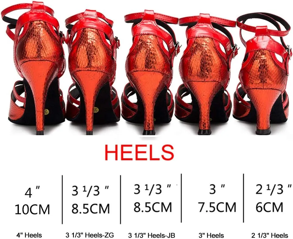 DKZSYIM Women's Ballroom Dance Shoes High Heel Ankle Booties Performance Dance Boots,Model QJW1006