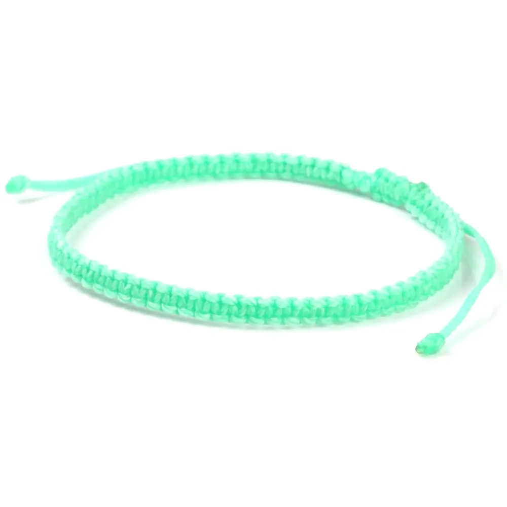Dowling Brothers Minimal Wax Rope Handmade Adjustable Friendship Bracelet (Mint Green)