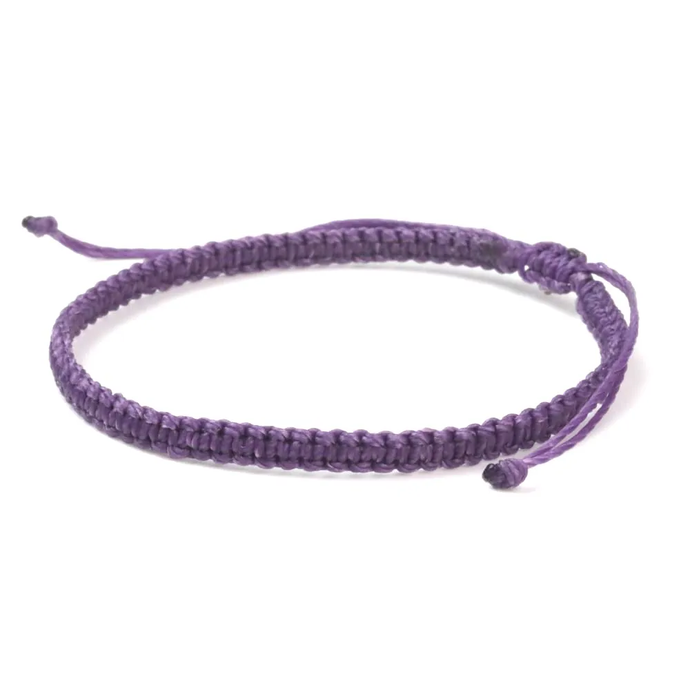 Dowling Brothers Minimal Wax Rope Handmade Adjustable Friendship Bracelet (Purple)