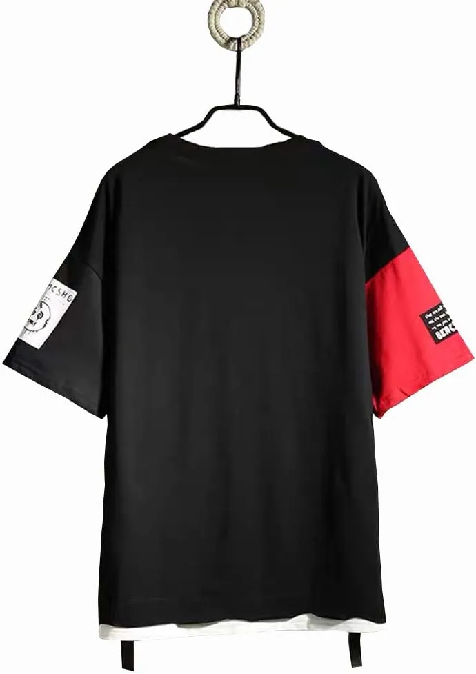 DUDHUH Mens T-Shirts Techwear Japanese Streetwear Hip Hop Short Sleeve Shirts for Men