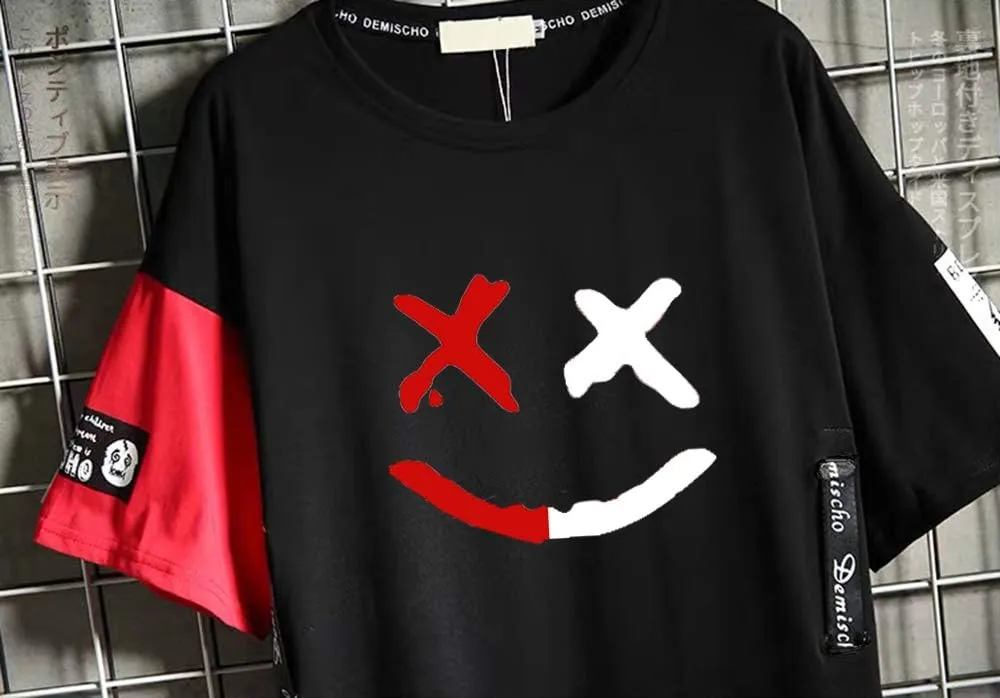 DUDHUH Mens T-Shirts Techwear Japanese Streetwear Hip Hop Short Sleeve Shirts for Men