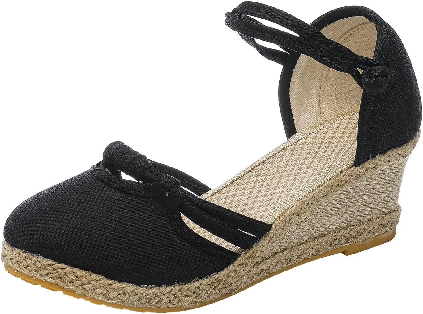 Eduavar Sandals for Women 2023, Sandals Women Dressy Summer Close Toe Sandals Comfy Breathable Wedge Platform Shoes