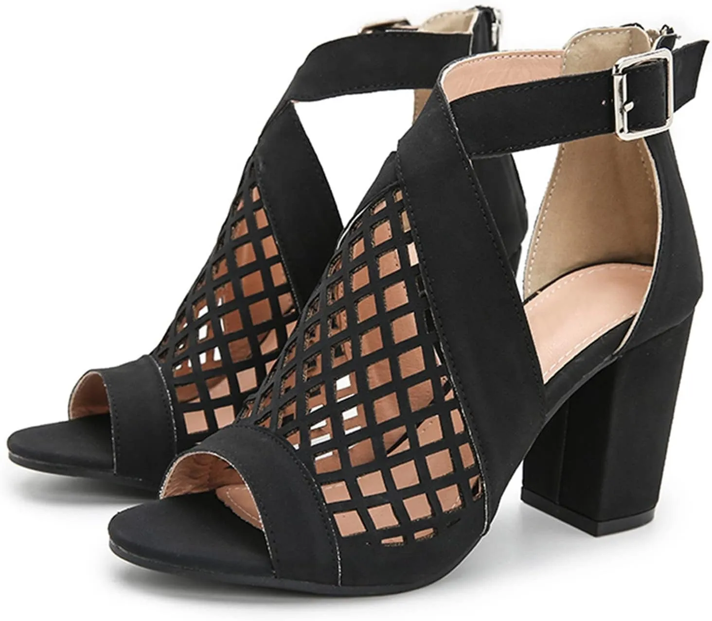 Eduavar Summer Sandals for Women 2023, Orthopedic Sandals for Women Fish Mouth Hollow Out Heel Sandals with Ankle Strap