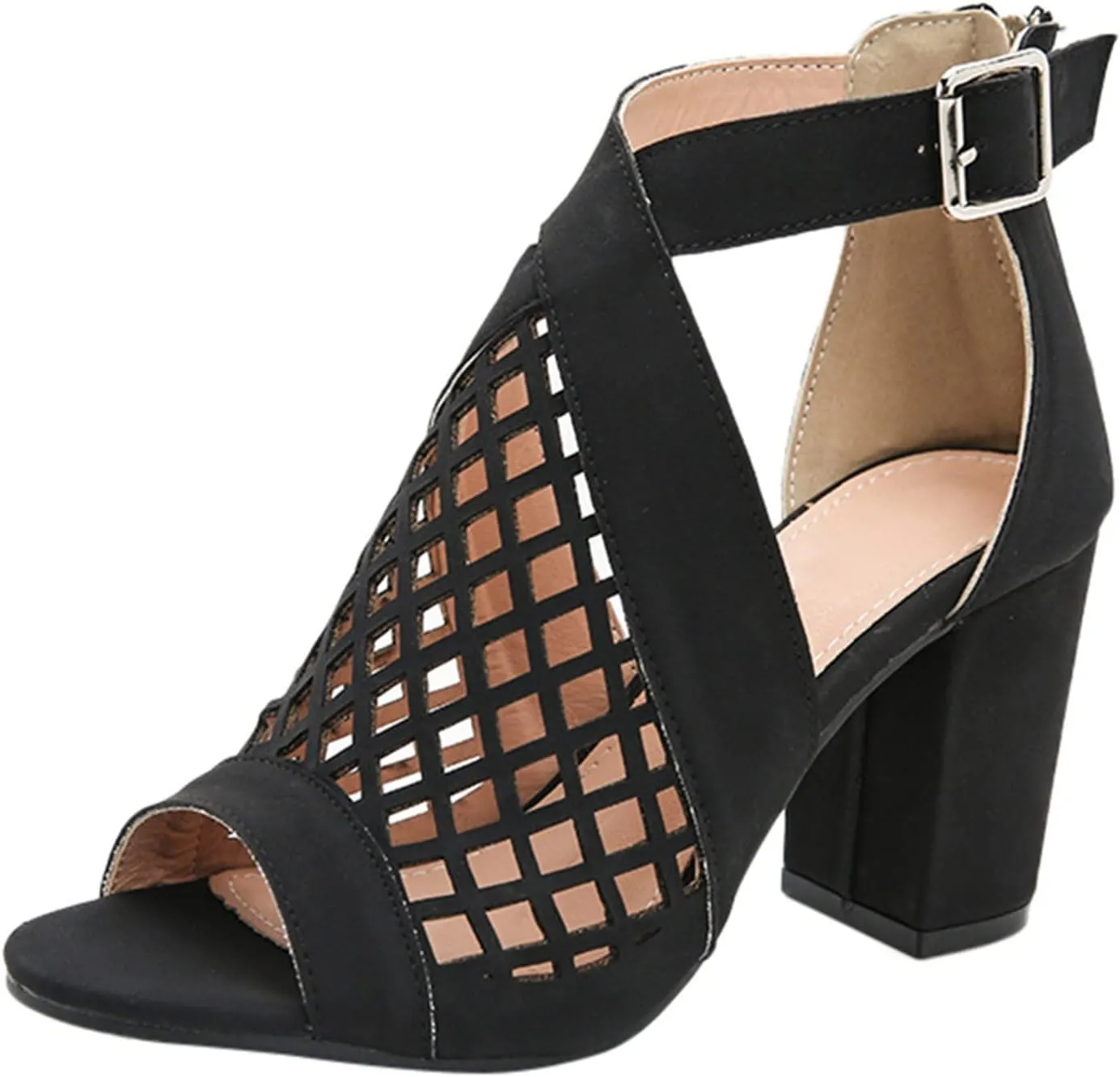 Eduavar Summer Sandals for Women 2023, Orthopedic Sandals for Women Fish Mouth Hollow Out Heel Sandals with Ankle Strap