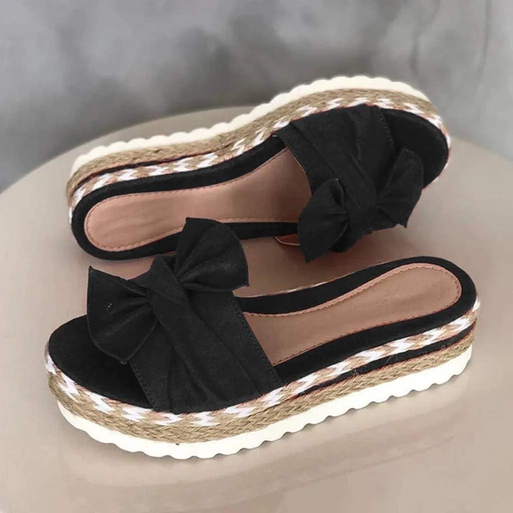 Eduavar Wedge Sandals for Women, Women's Sandals Summer Beach Sandals Floral Shoes Casual Ring Toe Flat Sandals