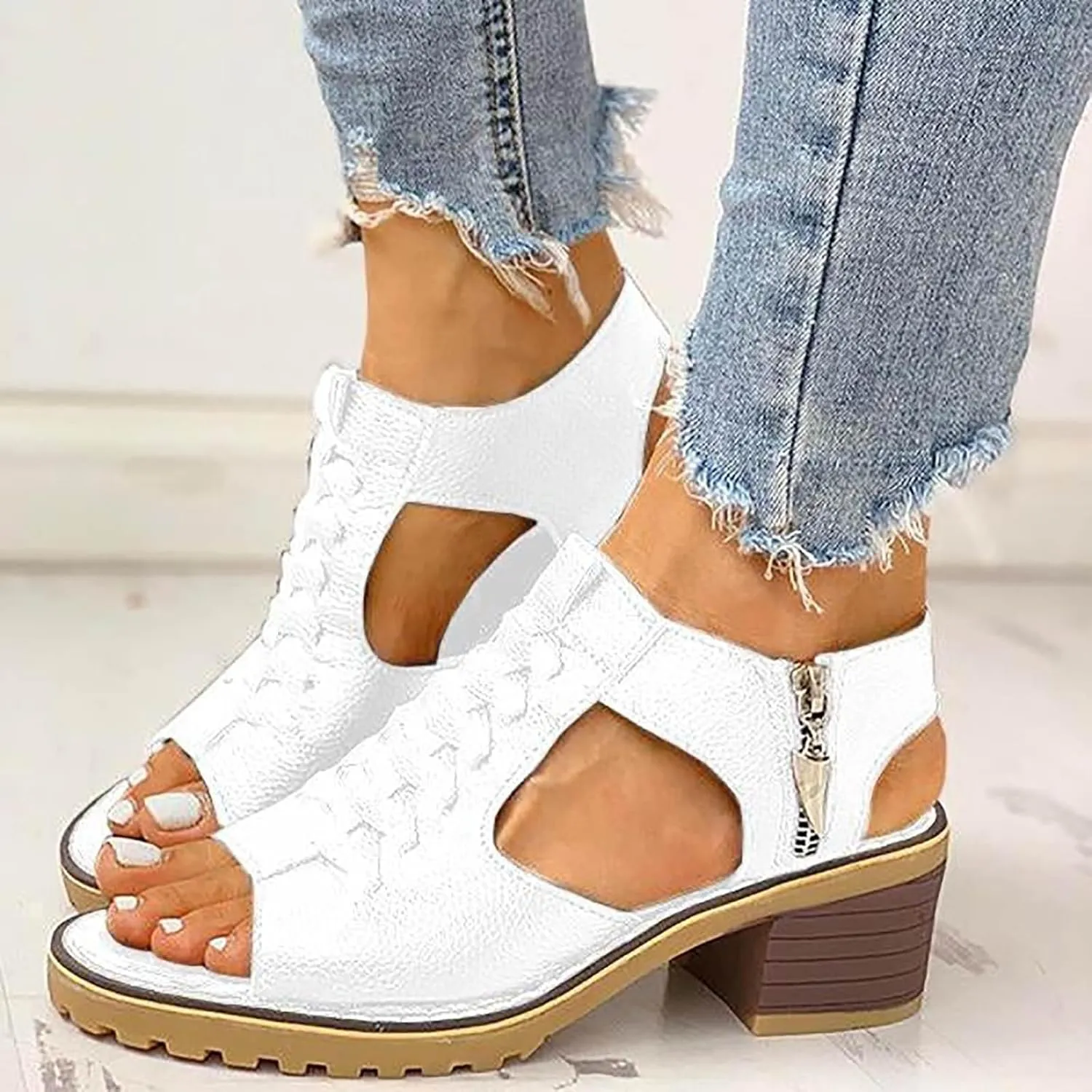 Eduavar Womens Sandals Casual Beach Summer Wedge Dressy Platform Sandals Open Toe Comfortable Arch Support Walking Shoes