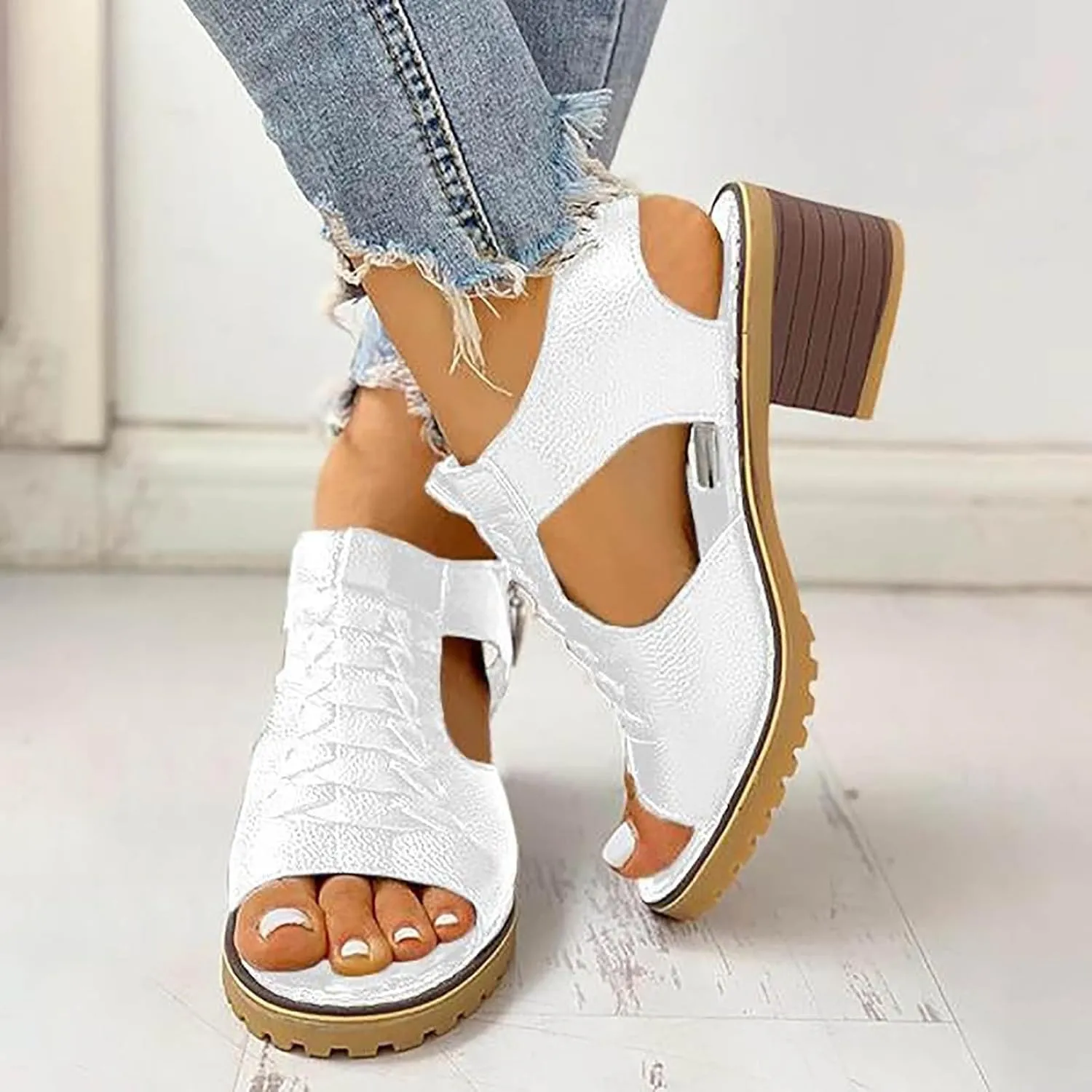 Eduavar Womens Sandals Casual Beach Summer Wedge Dressy Platform Sandals Open Toe Comfortable Arch Support Walking Shoes