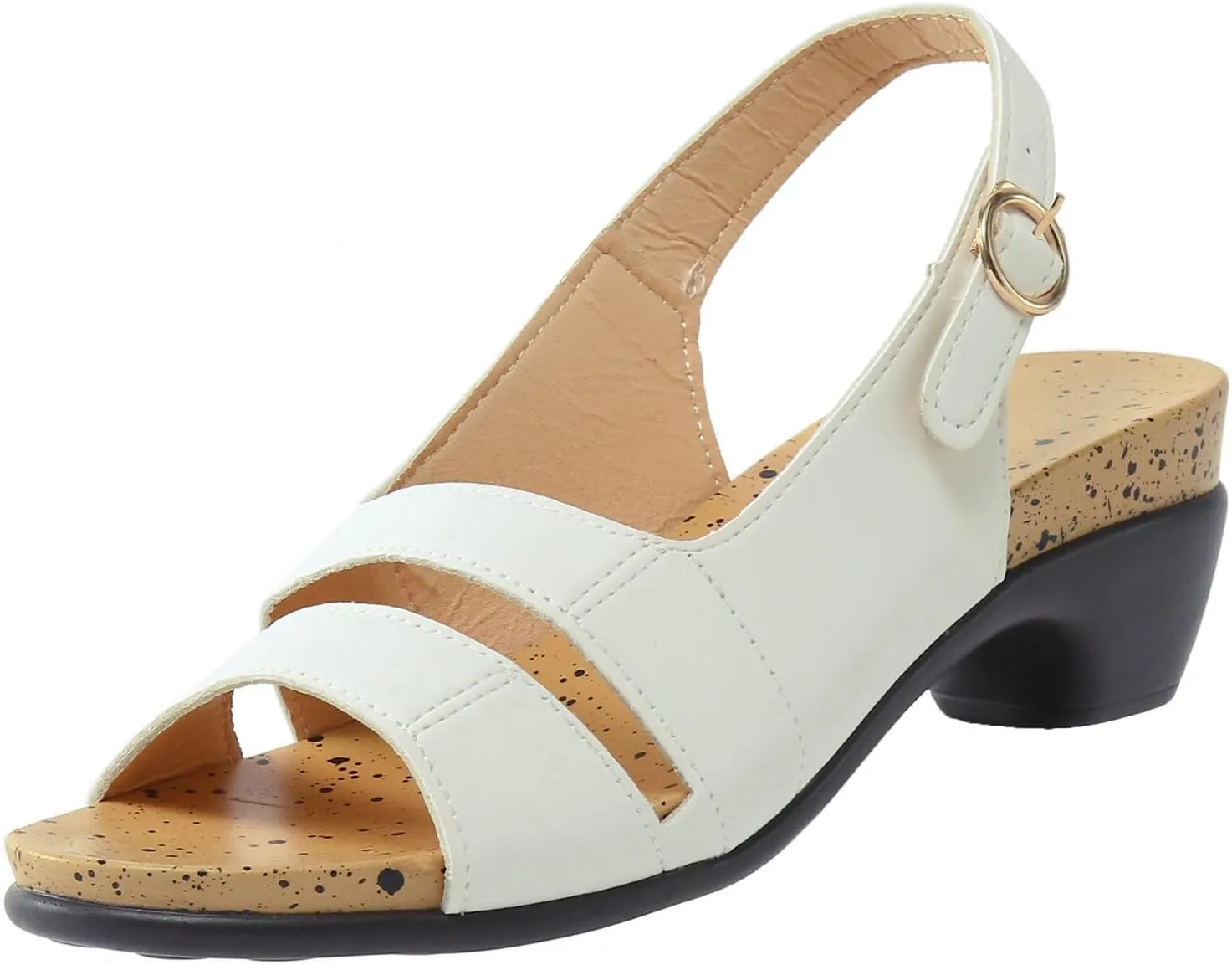 Eduavar Womens Sandals Comfortable, Womens Sandals Orthopedic Sandals Dressy Open Toe Low Heel Sandals with Ankle Strap