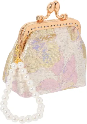 Elegant Chinese Brocade Purse Flower Purse Wedding Chinese Jewelry Bag Silk Brocade Bridal