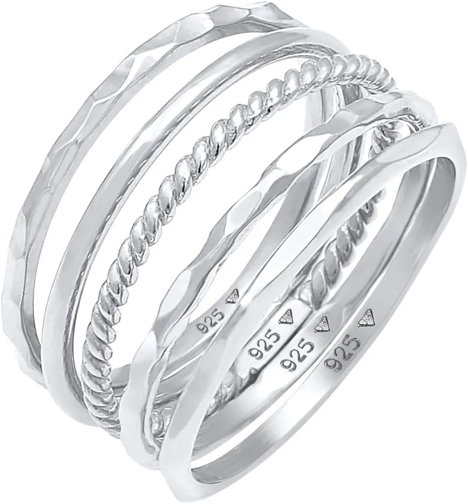 Elli Ladies Set Stacking Minimal Trend Blogger Basic in 925 Sterling Silver