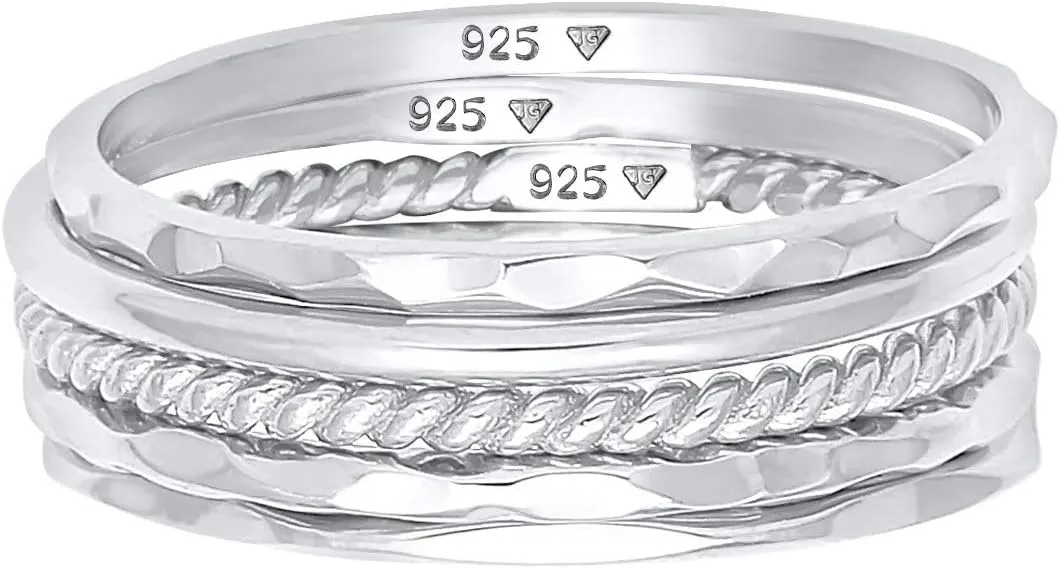 Elli Ladies Set Stacking Minimal Trend Blogger Basic in 925 Sterling Silver