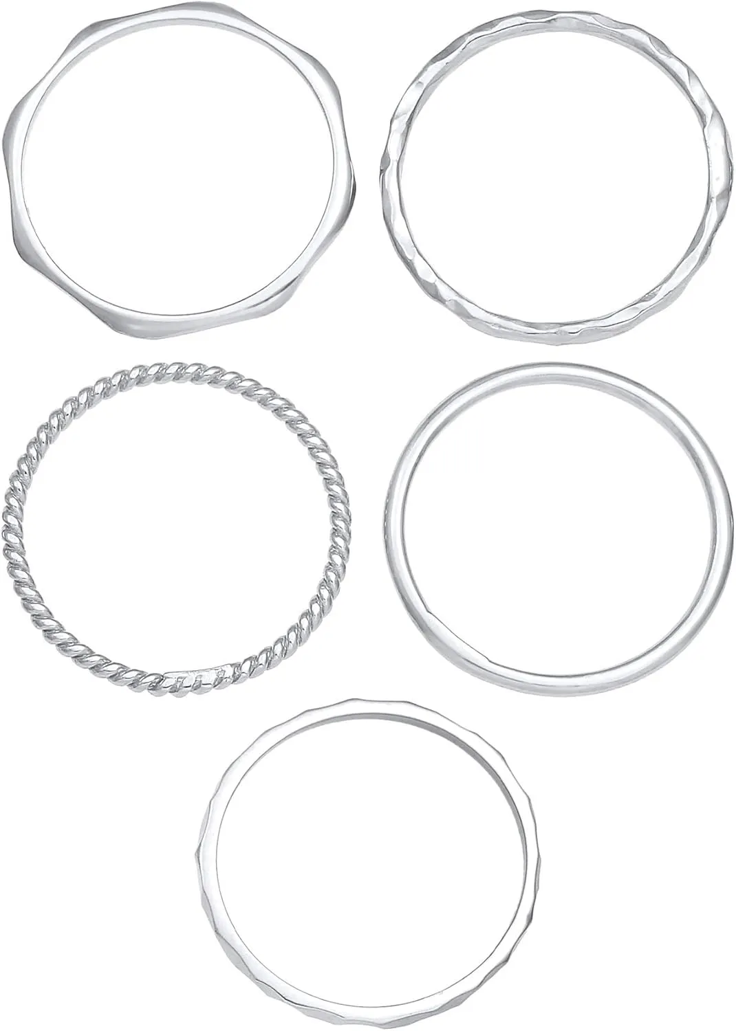 Elli Ladies Set Stacking Minimal Trend Blogger Basic in 925 Sterling Silver