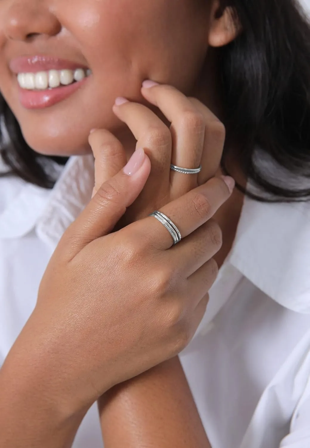 Elli Ladies Set Stacking Minimal Trend Blogger Basic in 925 Sterling Silver