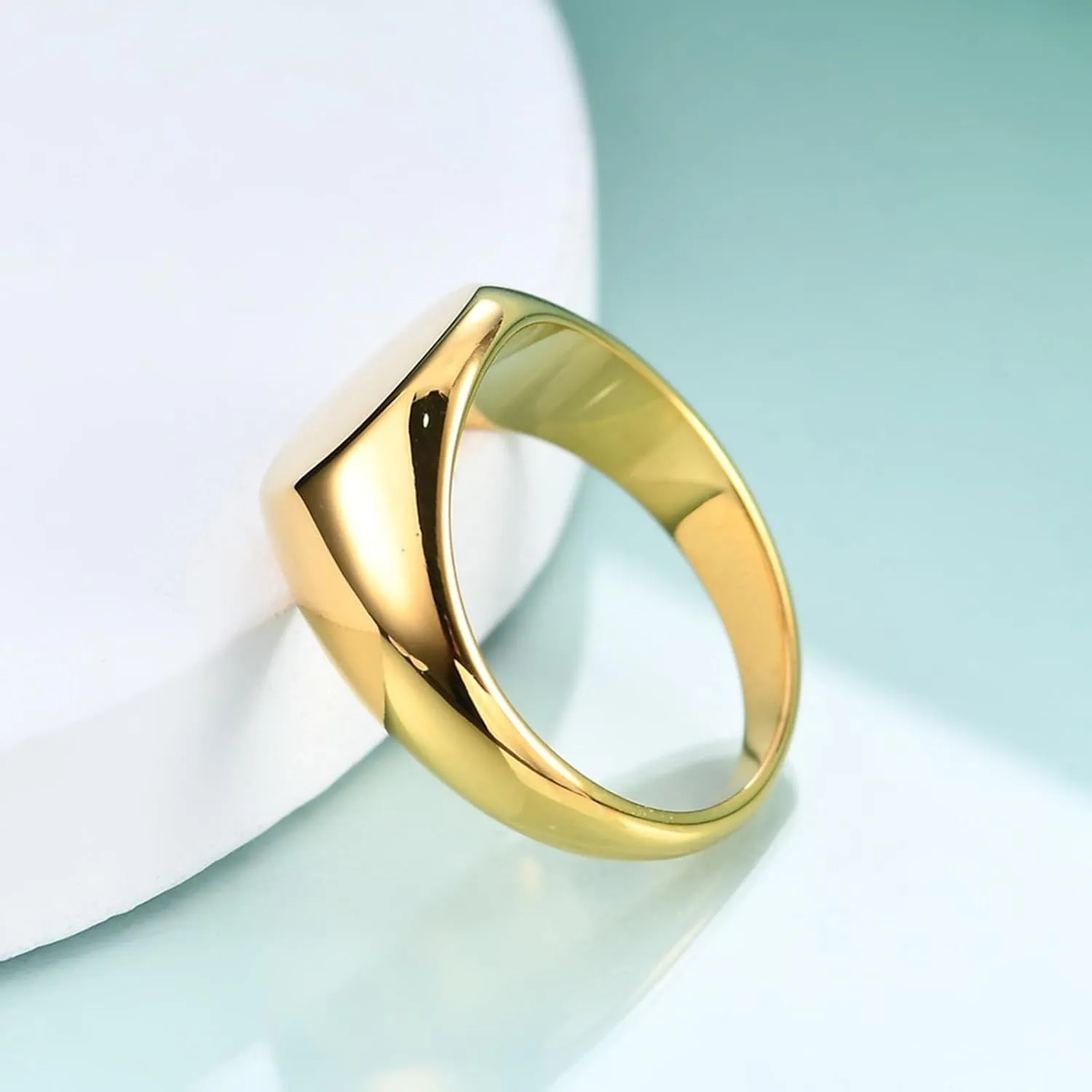 Epinki 12MM Stainless Steel Wedding Rings, Women/Men Ring Polished Oval Simple Jewelry Rings