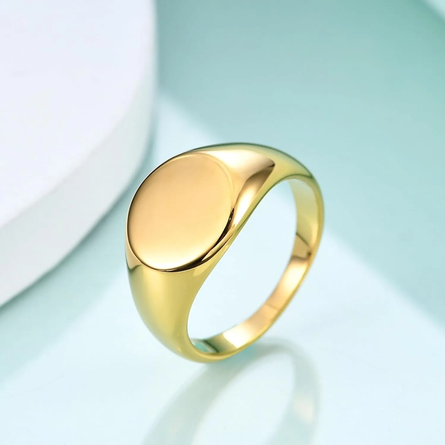Epinki 12MM Stainless Steel Wedding Rings, Women/Men Ring Polished Oval Simple Jewelry Rings