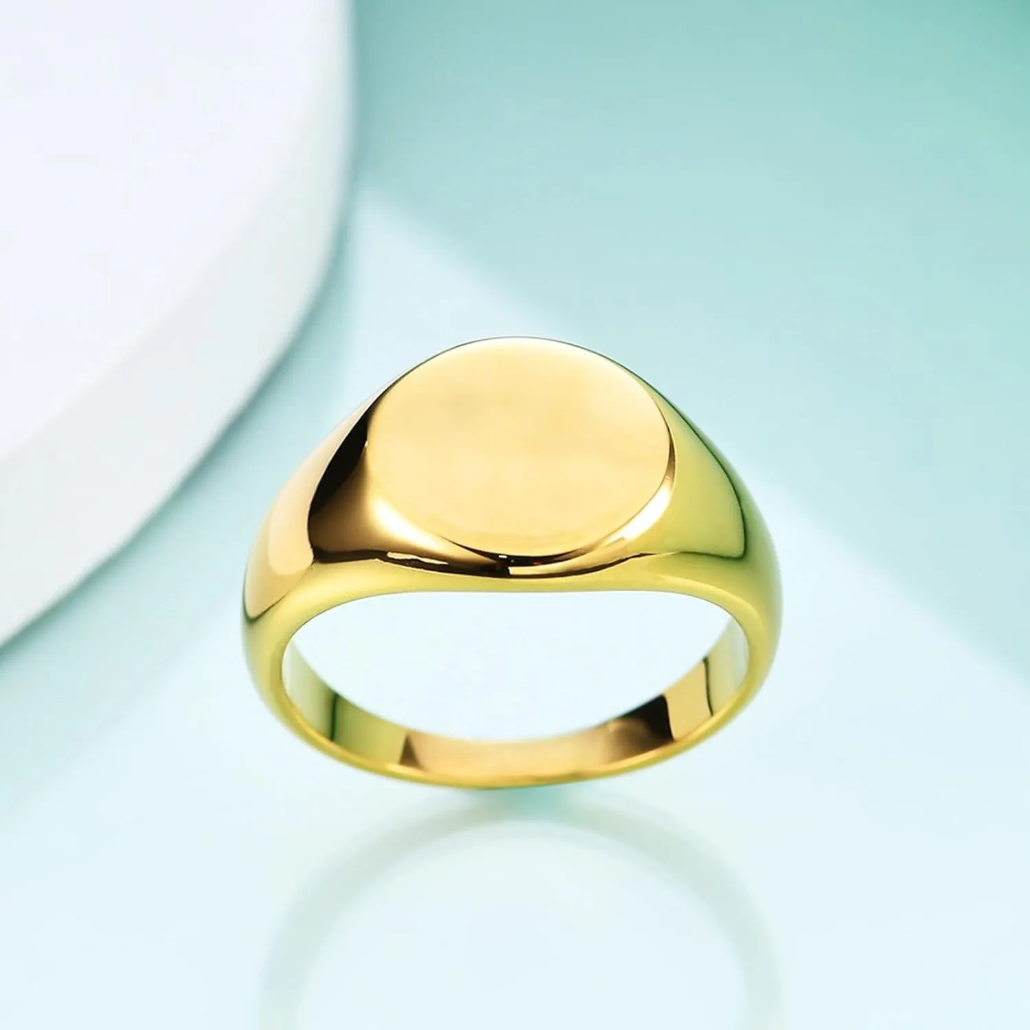 Epinki 12MM Stainless Steel Wedding Rings, Women/Men Ring Polished Oval Simple Jewelry Rings