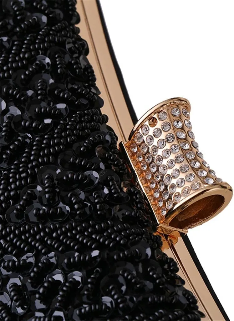 Evening Bag Clutch Bag Diamonds Banquet Dress Bag Hand Stitched Beaded Small Square Bag