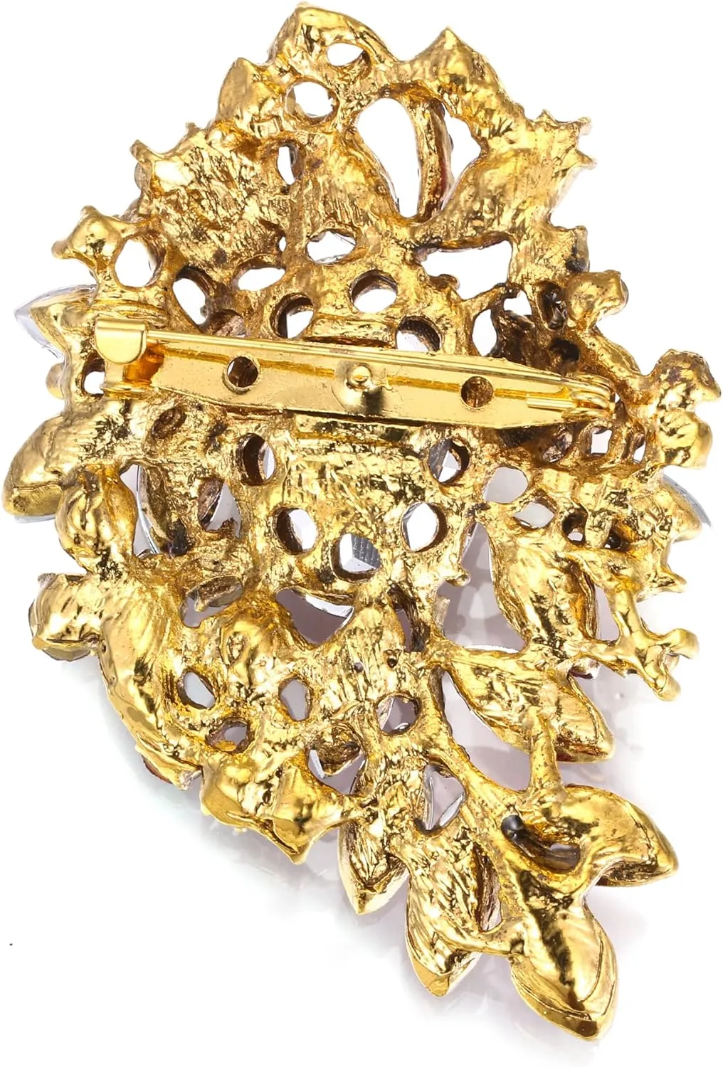 EVER FAITH Bridal Oval Rhinestone Crystal Brooch Pin, Shiny Vintage Inspired Flower Marquise Brooches for Prom