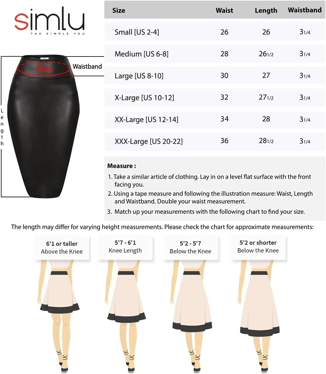 Faux Leather Skirts for Women High Waisted Leather Bodycon Pencil Skirt