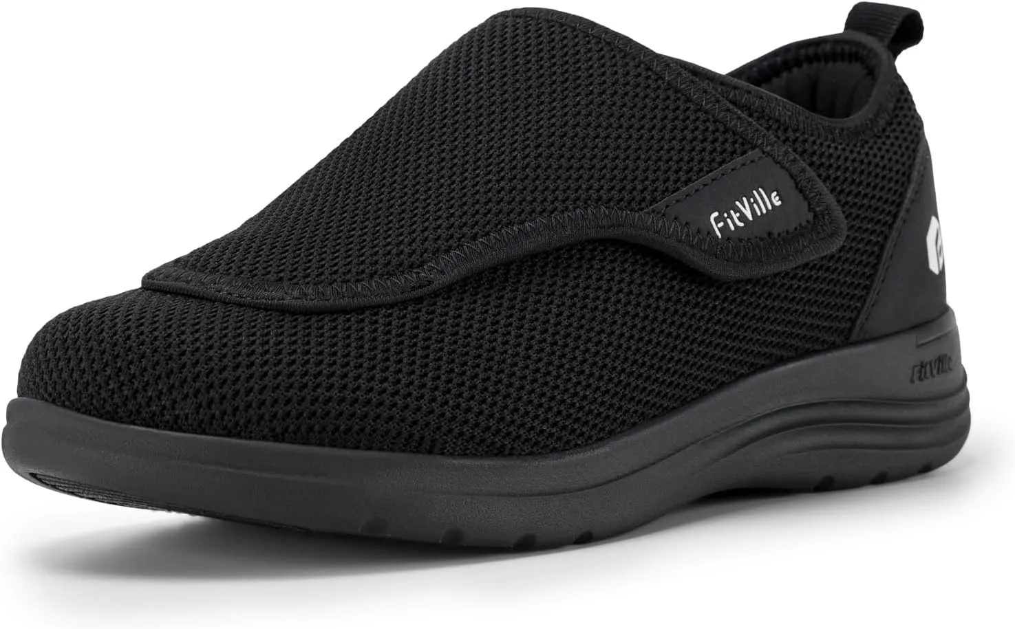 FitVille Diabetic Shoes for Women Extra Wide Walking Shoes Slip-On Orthopedic Shoes with Adjustable Strap for Swollen Feet Neuropathy - EasyTop Wings V2