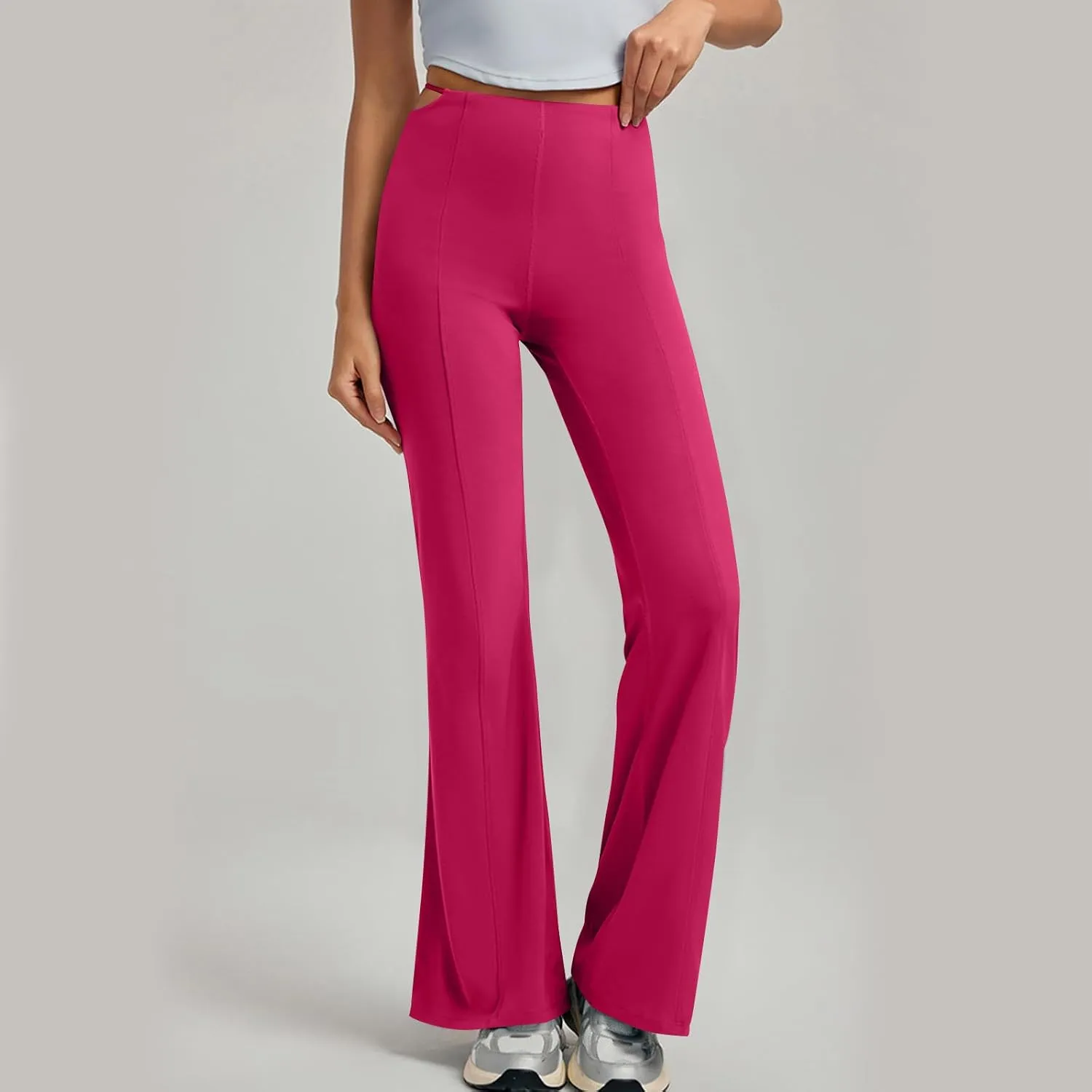 Flare Leggings for Women Cut Out Side High Waisted Bell Bottom Bootcut Yoga Pants Wide Leg Workout Leggings