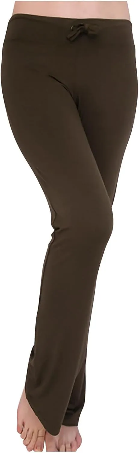 Flare Yoga Pants for Women Stretchy Soft Bootleg Workout Leggings Drawstring High Waisted Bell Bottom Trousers