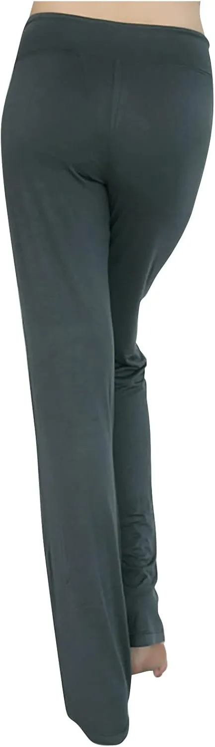 Flare Yoga Pants for Women Stretchy Soft Bootleg Workout Leggings Drawstring High Waisted Bell Bottom Trousers