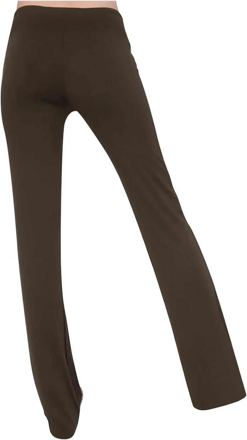 Flare Yoga Pants for Women Stretchy Soft Bootleg Workout Leggings Drawstring High Waisted Bell Bottom Trousers