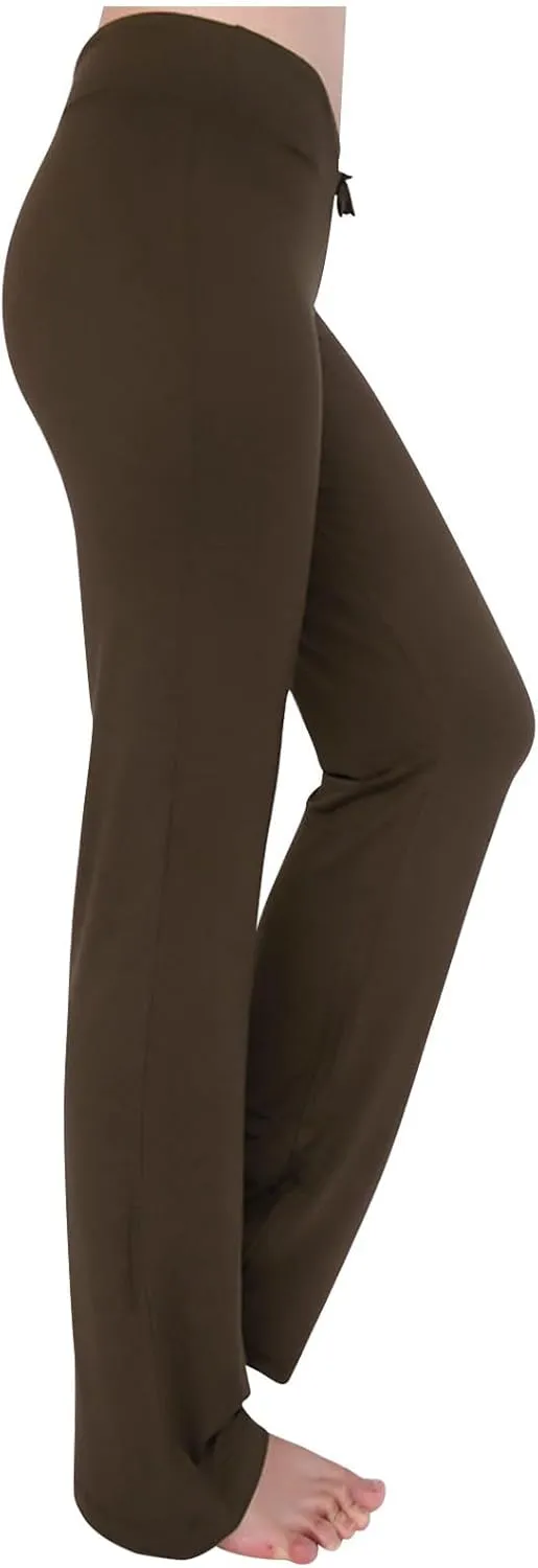 Flare Yoga Pants for Women Stretchy Soft Bootleg Workout Leggings Drawstring High Waisted Bell Bottom Trousers