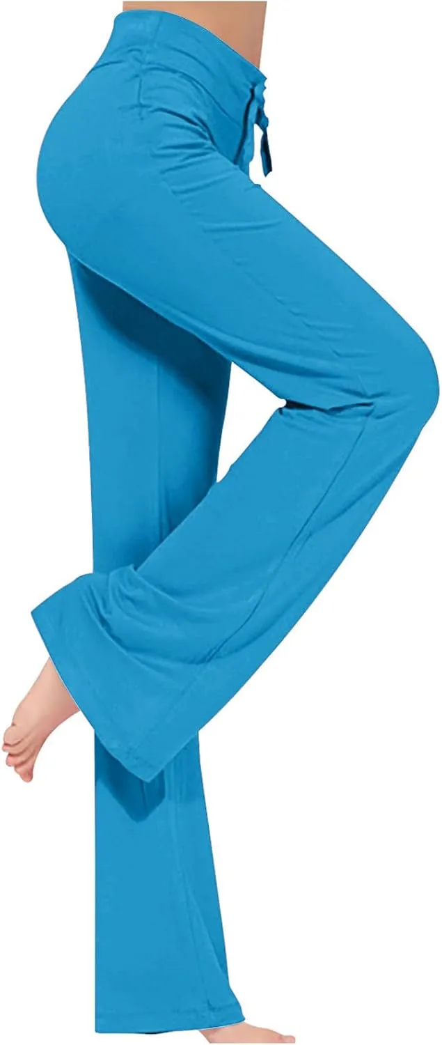 Flared Leggings for Women Drawstring High Waisted Flare Bootcut Yoga Pants Lounge Soft Wide Leg Pajama Pants